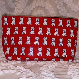 Marc Tetro Westie Terrier Large Red Cosmetic Multi Purpose Bag